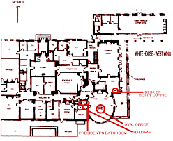 Detail of the 1929 floor plan of the west wing. Map Of The West Wing Of The White House