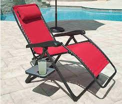 Zero Gravity Lounge Chair With Drink Holder Side Table Red Chair Side Table Drink Holder