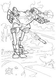 Robot 141 characters printable co. Coloring Page Assault Robot