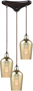Elk 10840 3 Hammered Glass Modern Oil Rubbed Bronze Multi Hanging Pendant Light Elk 10840 3