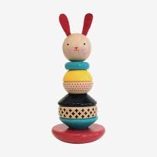 Modern Bunny Stacker Toy Petit Collage Stacking Toys Stacker Toy