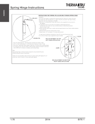 Henceforth, supporting them to hold strong at their positions. Spring Hinge Instructions Therma Tru Doors Installation User Manual Page 70 76