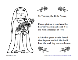 Classroom Freebies Free St Therese Color And Pray Printable St Theresa Little Flower Classroom Freebies Saints For Kids