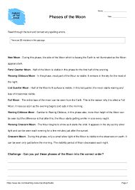 Phases Of The Moon Error Correction Worksheet Quickworksheets