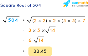 Every nonnegative real number x has a unique nonnegative square root, called the principal square root, which is denoted by where the symbol is called the. Square Root Of 504 How To Find Square Root Of 504 Solved