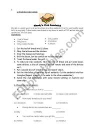 Club Sandwich Recipe Worksheet Club Sandwich Recipes Sandwich Recipes Sandwiches