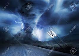 A Large Storm Producing A Tornado, Causing Destruction. Illustration. Stock  Photo, Picture And Royalty Free Image. Image 31048629.