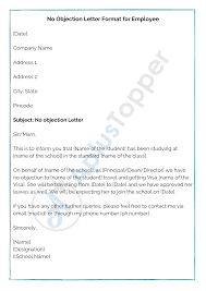 No Objection Letter Format Samples How To Write No Objection Letter A Plus Topper