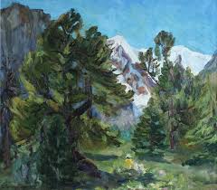 The method of painting natural looking snowy mountains is to keep the sunshine showing on one side of the mountains and shadow on the other side. Among The Snow Capped Peaks Painting By Oksana Ponomareva Saatchi Art