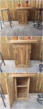 Mini Pallet Bar Table With Cabinet Artes E Artesanato Ideias Artes