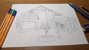 Narrated art tutorial on how to draw using two point perspective, draw a modern house. Misc My First Attempt At Two Point Perspective Architecture