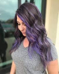 Lavender Highlights On Dark Brown Hair Purple Highlights Brown Hair Lavender Hair Colors Lavender Hair