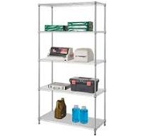 Factory Price Ventilated 5 Tiers Chrome Light Duty Household Storage Tall Metal Wire Shelving with PP Mat