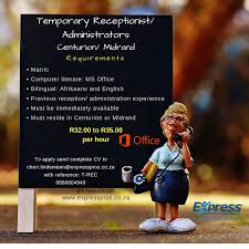 Temporary Receptionists Administrators Wanted In Centurion Midrand We Are Looking For Energetic And Presentable Individuals To As How To Apply Job Portal Receptionist