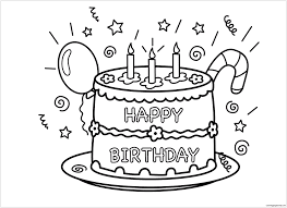 Free printable birthday cake coloring pages for kids. Cake Happy Birthday Party Coloring Pages Happy Birthday Coloring Pages Coloring Pages For Kids And Adults