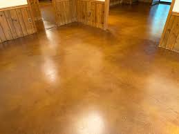In most cases, residential floors experience light foot traffic, and a simple cleaning regimen of occasional sweeping and damp mopping will keep concrete floors looking like new for many years. Stained Concrete Atlanta Concrete Staining Grindkings Flooring