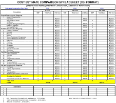 Free Cost Estimate Comparison Spreadsheet Free Download Cost Cost Estimate Worksheet Templat Estimate Template Renovation Estimates Spreadsheet Template