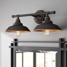 Alayna 2 Light Dimmable Oil Rubbed Bronze Vanity Light In 2020 Vanity Lighting Bathroom Vanity Lighting Vintage Industrial Bathroom