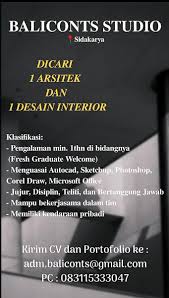 Maybe you would like to learn more about one of these? Lokerbali Lowongan Kerja Di Bali Ar Twitter Baliconts Studio Membuka Lowongan Kerja Sebagai Arsitek Dan Desain Interior Penempatan Di Sidakarya Denpasar Lokerbali Https T Co Rctvgohrms