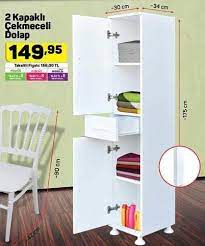 A101 ürünlerinden dört kapaklı bölmeli çok amaçlı dolap aldık. 2 Kapakli Cekmeceli Dolap Indirimde Market