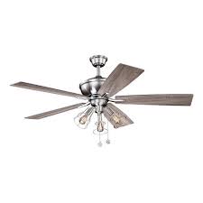 E26 led light kit included; Patriot Lighting Warehouse 52 Satin Nickel Integrated Led Indoor Ceiling Fan At Menards