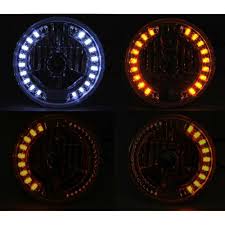7 Halogen Crystal Clear White Led Halo Amber Turn Signal Motorcycle Headlight