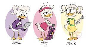 How to draw lena (ducktales) how to draw mrs. Cool Fan Art Of April May And June In The Style Of Ducktales 2017 I Found Ducktales