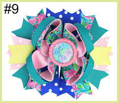 5 5lilly Pulitzer Inspired Hair Bows Lily Print Boutique Style Hair Bow With Lilly Pulitzer Inspired Boutique Flamingo Girls Hair Accessories