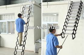 It is very convenience to go upstairs and go downstairs. High Quality Wall Mounted Folding Ladder Loft Stairs Attic For Folding Ladder Black New Ladders Aliexpress