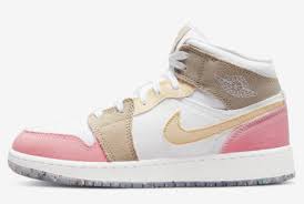Latest Air Jordan 1 Mid Gs Canvas Pink Tan Soft Yellow Lime Green White 2021 For Sale Dj0338 Black Nike Men Shoes With Brown Bottoms Boots 2017 100
