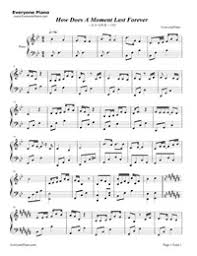 How Does A Moment Last Forever Beauty And The Beast Ost Free Piano Sheet Music Piano Chords