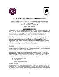 Rock climbing instructor i (aug) 7 days: Leave No Trace Master Educatora Course Nols