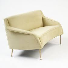 Carlo Di Carli Settee Model 159 Singer Sons Italy 1951 Upholstery Brass 63 W X 35 D X 29 5 H Inches Settee Custom Made Furniture Love Seat