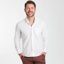 Ash & Erie White Linen Button-Down Shirt for Short Men