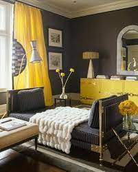 Yellow Curtains Living Room Grey Yellow Gray Room Room Colors