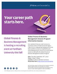 Immerse yourself in the world of global finance, learning technical skills you'll need to succeed and help strengthen the firm's operating environment. 9 20 Fordham Gfbm Information Session Flyer Page 001 Gabelli Connect