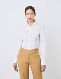 Check spelling or type a new query. Easy Iron Cotton Stretch Plain Women S Fitted Shirt With High Long Collar And Single Cuff In White Hawes Curtis Australia