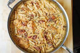 Creamy Chicken Pasta With Sun Dried Tomatoes And Mozzarella Sauce Recipe Yummly Recipe Mozzarella Pasta Mozzarella Chicken Pasta Dishes