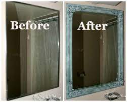 For a more unique take on a medicine cabinet, consider this pick, which features a photo frame rather than a mirror on the front. if you have a lot of. Frame Update To Medicine Cabinet Atop Serenity Hill Bathroom Mirrors Diy Diy Mirror Frame Bathroom Bathroom Mirror Frame