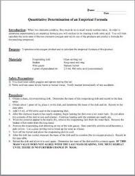 Chemistry Lab Determination Of Empirical Formula Chemistry Labs Chemistry Determination