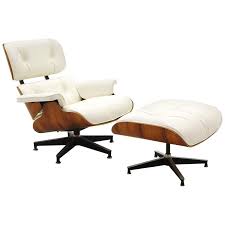 Lounge Chair And Ottoman Charles And Ray Eames Brazilian Rosewood White Leather White Eames Chair White Lounge Chair Chair And Ottoman