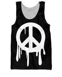 Black And White Tank Top Drippy Peace Sign Black And White Tank Top Black And White Tops Black And White Shirt Black And White T Shirts
