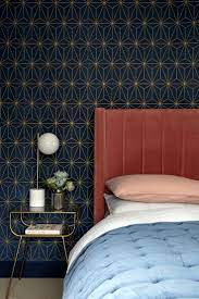 Art Deco Wallpaper In A Modern Bedroom Art Deco Bedroom Studio Interior Design Bedroom Interior