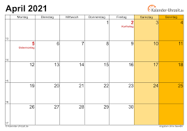 The committee met on 20 april 2021 and discussed: April 2021 Kalender Mit Feiertagen