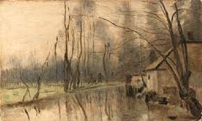 Voisinlieu Maison Au Bord De L Eau 1860 Jean Baptiste Camille Corot Realism Painting Painting Art