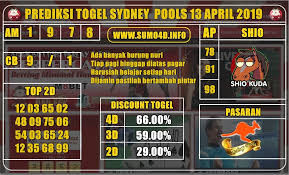 Prediksi Togel Sydney Pools 13 April 2019 Sydney Kelas Lima Poker
