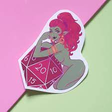 Dnd Orc Pin-up Sticker - Etsy
