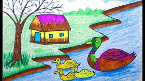 How To Draw Scenery Scenery Of Coloring Pages Video For Kids Youtube It's wonderful that, through the process of drawing and coloring, the learning about things around us does not only become joyful. how to draw scenery scenery of coloring pages video for kids