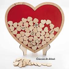 Tradiciones y supersticiones de boda. Corazon De Deseos De Madera Complemento Para Bodas Originales