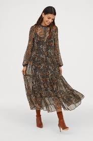 Patterned Chiffon Dress Black Floral Ladies H M Us 3 Autumn Fashion Women Fashion Chiffon Dress